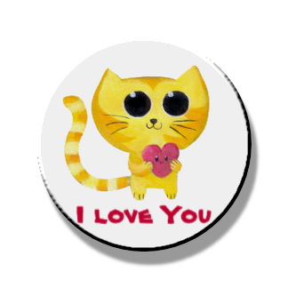Love You Kitty Magnet or Pinback
