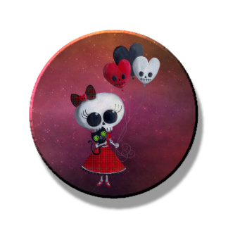 Miss Death Valentine Magnet or Pin