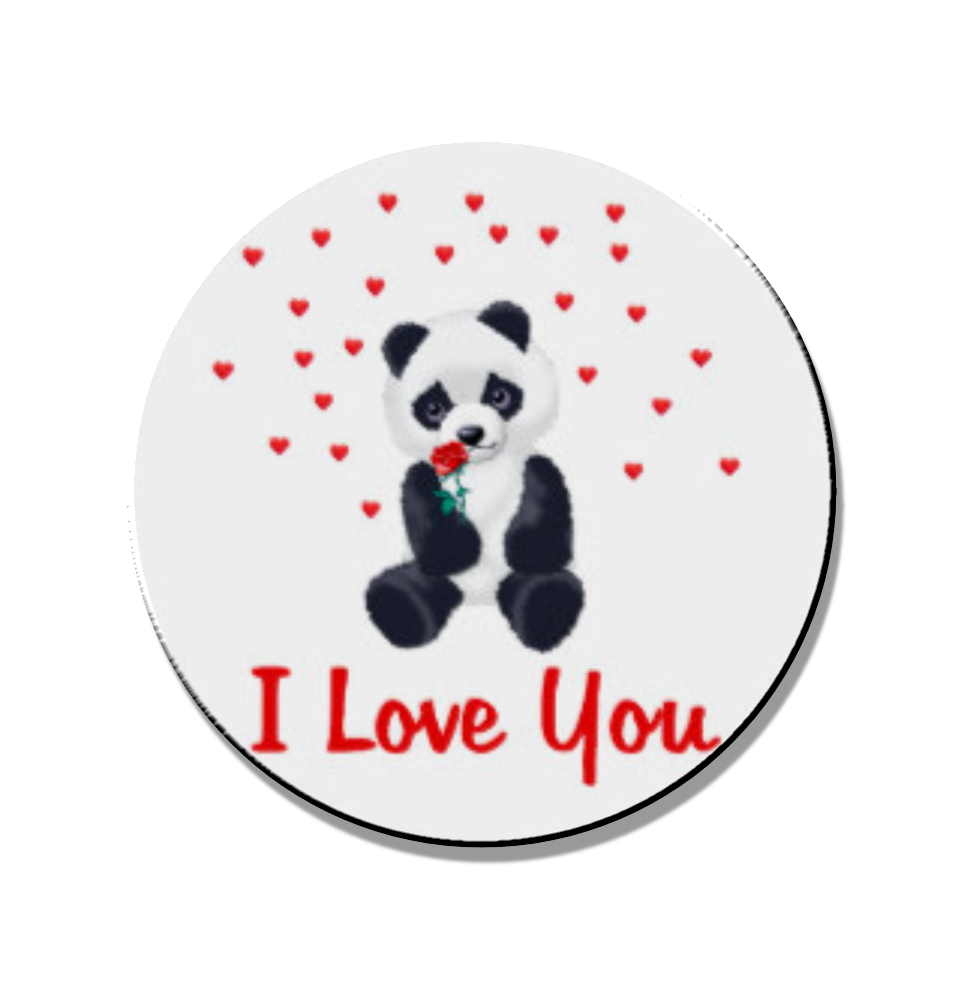 Panda Valentine Magnet or Pinback Button