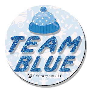 Team Pink or Blue Magnet or Pinback Button