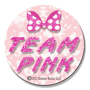 Team Pink or Blue Magnet or Pinback Button