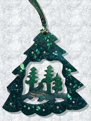 Tree Cutout Resin Ornament