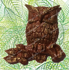 Owl on Branch Resin Magnet