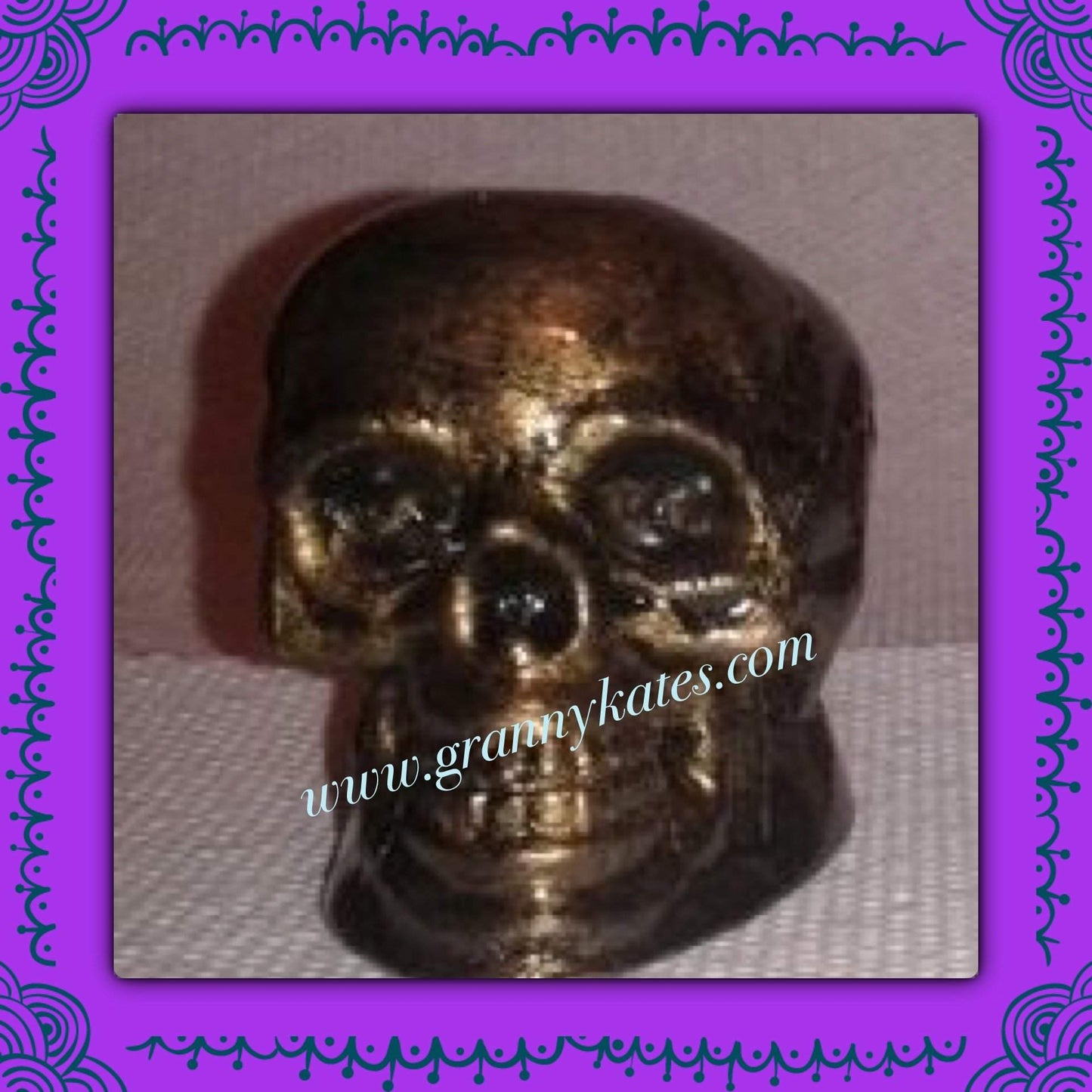 Bronze Look Skull Candle Holder - Granny Kate's