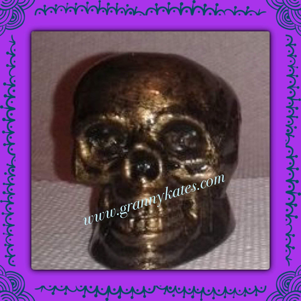 Bronze Look Skull Candle Holder - Granny Kate's