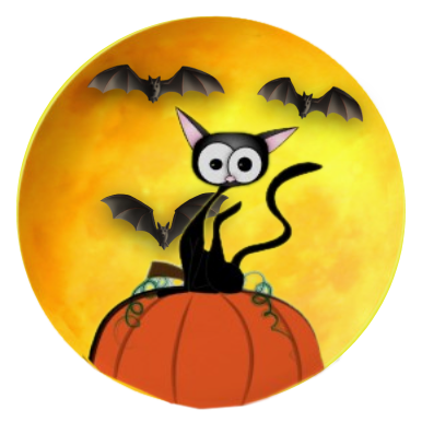 Cat On A Pumpkin - Granny Kate's