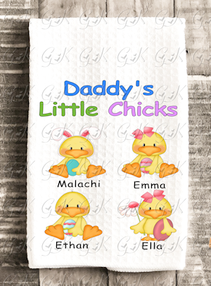 Waffle Weave Kitchen Towels, Little Chicks