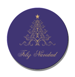 Feliz Navidad, Gold Magnet or Pin