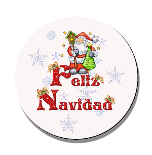 Feliz Navidad Santa Magnet or Pin