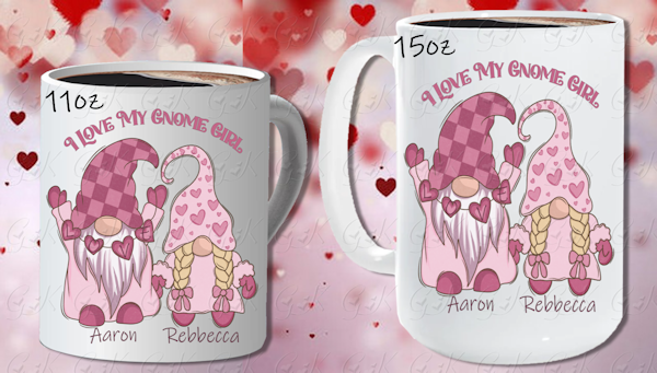 Coffee Mugs, Love Gnome Girl