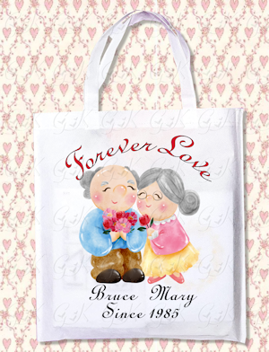 Old Couple Love Tote Bags