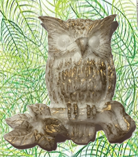 Owl on Branch Resin Magnet