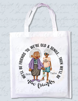 Senile Friends Tote Bags