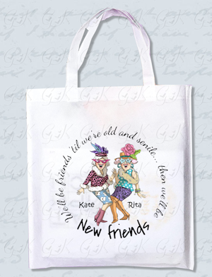 Senile Friends Tote Bags