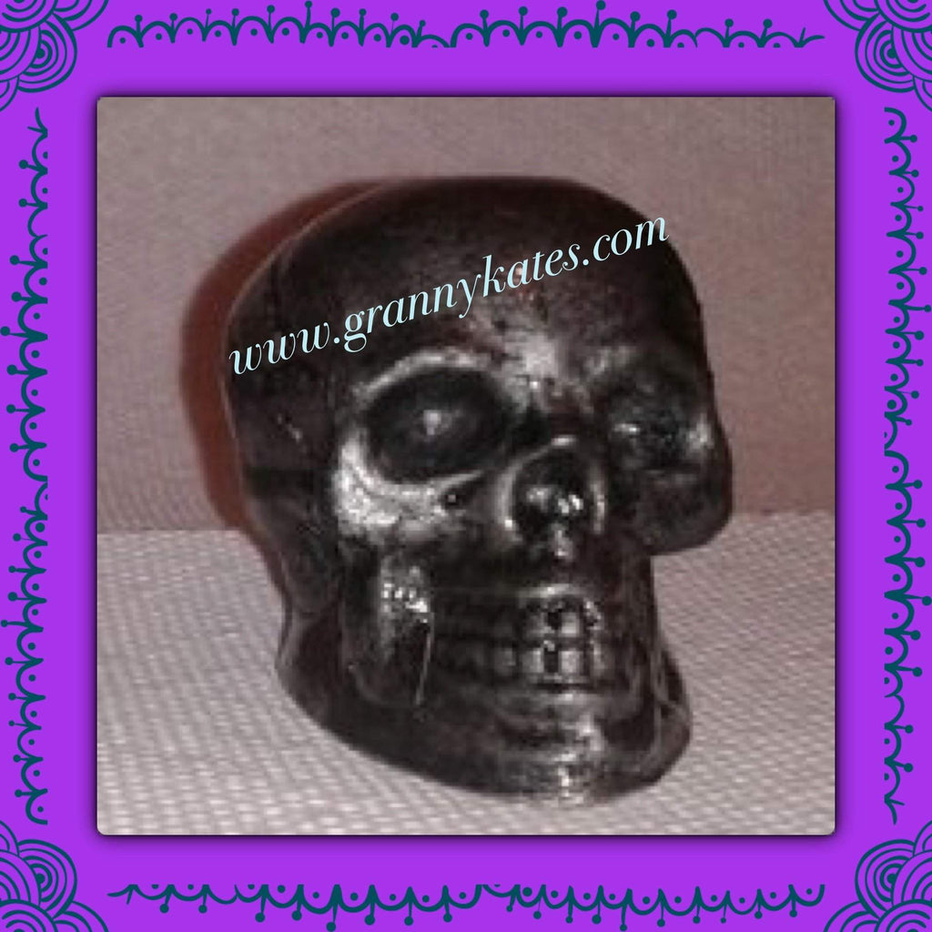 Pewter Look Skull Candle Holder - Granny Kate's