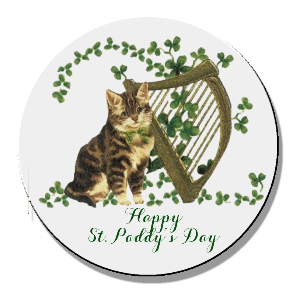 St. Paddy's Day Kitty Magnet or Pinback Button