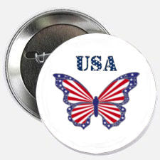 USA Butterfly Magnet or Pinback Button