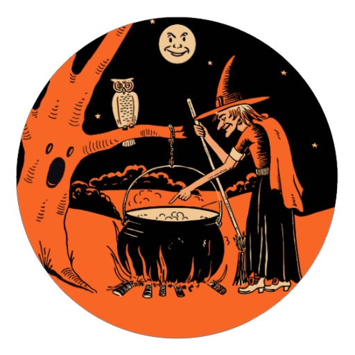 Halloween Witch With Cauldron - Granny Kate's