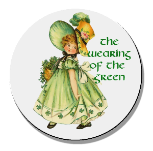 Wearing of the green girl Magnet or Pinback Button
