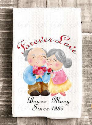 Waffle Weave Kitchen Towels, Old Couple Love